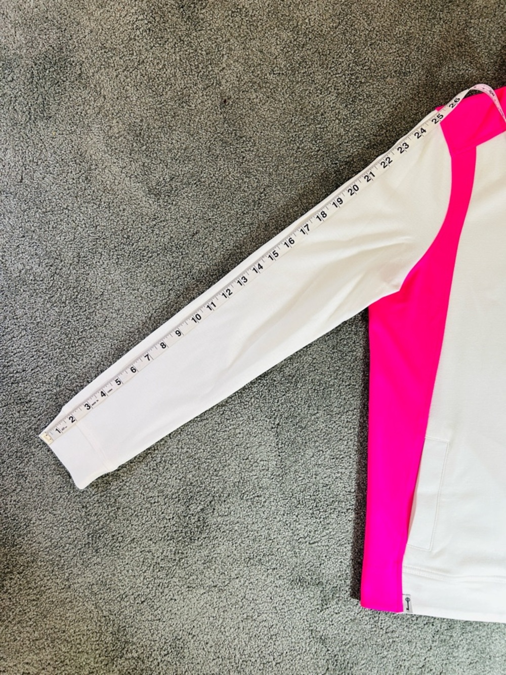 Belyn Key White & Hot Pink 1/4 Quarter-Zip Performance Pullover, NWT, size XL - Picture 8 of 11